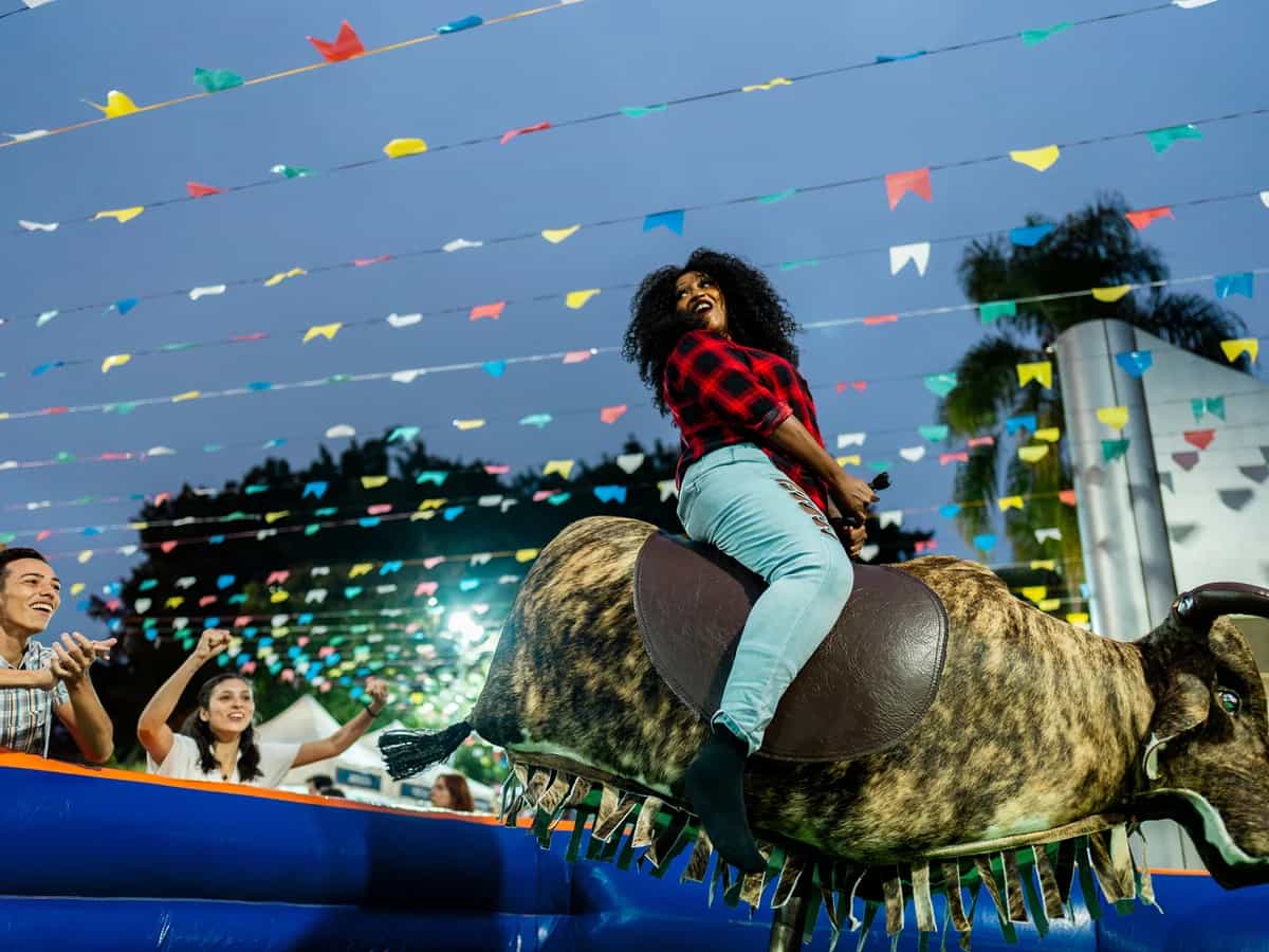 Mechanical bull rental at a corporate event in Chicago