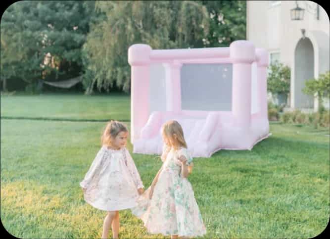 Pink bounce house rental for parties and events